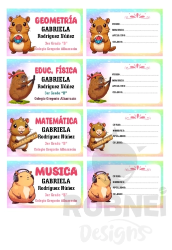 Capibara girl 2 cursos Etiqueta